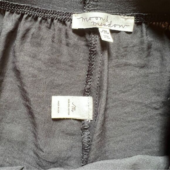 Moon & Meadow black wide leg flowy palazzo pull on pants M - Picture 4 of 5